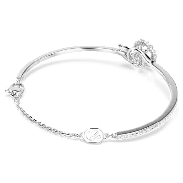 Snake karkötő, Vegyes metszés, A kígyó éve, Fehér, Ródium bevonattal - Swarovski, 5698892