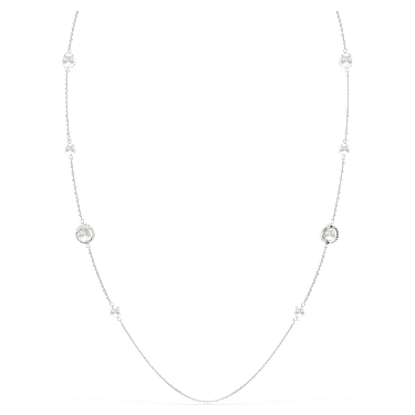 Snake fűzött nyaklánc, Kristálygyöngy, Vegyes metszés, A kígyó éve, Fehér, Ródium bevonattal - Swarovski, 5698893