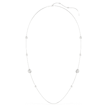 Μακρύ κολιέ Snake, Crystal pearl, Μείξη κοπών, Έτος του Φιδιού, Λευκό, Επιμετάλλωση ροδίου - Swarovski, 5698893