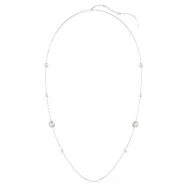 Snake fűzött nyaklánc, Kristálygyöngy, Vegyes metszés, A kígyó éve, Fehér, Ródium bevonattal - Swarovski, 5698893