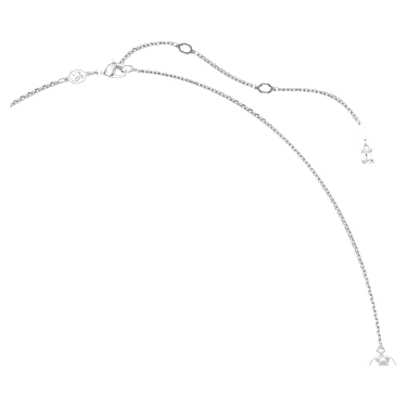 Μακρύ κολιέ Snake, Crystal pearl, Μείξη κοπών, Έτος του Φιδιού, Λευκό, Επιμετάλλωση ροδίου - Swarovski, 5698893