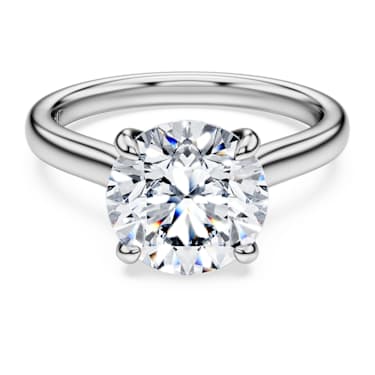 Bague solitaire Eternity, Diamants créés en laboratoire 3 ct tw, Forme ronde, Or blanc 14 carats - Swarovski, 5699030