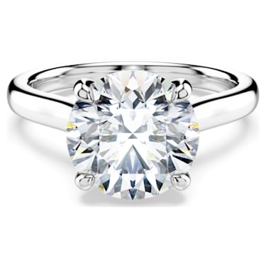 Eternity solitaire ring, Lab-grown diamonds 3 ct tw, Round shape, 14K white gold - Swarovski, 5699031