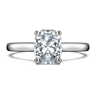 Eternity solitaire ring, Lab-grown diamonds 1.0 ct tw, Octagon shape, 14K white gold - Swarovski, 5699037