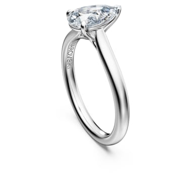 Eternity solitaire ring, Laboratory grown diamonds 1 ct tw, Pear cut, 14K  white gold