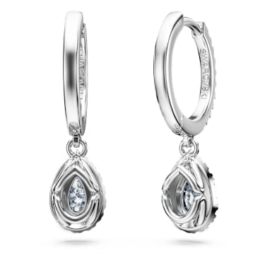 Pendants d'oreilles Eternity, Diamants créés en laboratoire 1,25 ct tw, Forme de poire, Or blanc 14 carats - Swarovski, 5699070