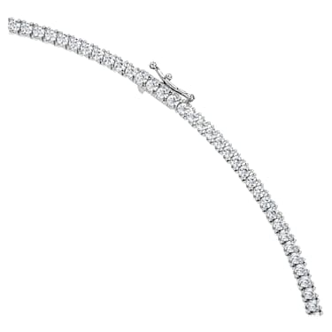 Eternity Tennis necklace, Lab-grown diamonds 7 ct tw, Round shape, 18K white gold - Swarovski, 5699132