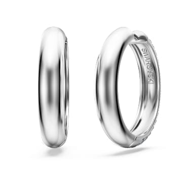 Eternity halka küpeler, Laboratuvarda üretilmiş elmaslar 2 karat toplam ağırlık, Yuvarlak şekil, 18k beyaz altın - Swarovski, 5699134