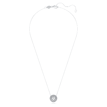 Eternity halo solitaire pendant, Lab-grown diamonds 2 ct tw, Round shape, 18K white gold - Swarovski, 5699182