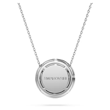 Eternity halo solitaire pendant, Lab-grown diamonds 2 ct tw, Round shape, 18K white gold - Swarovski, 5699182
