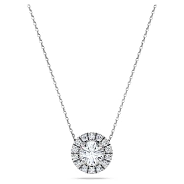 Eternity 单石光环链坠, 总重 1 克拉培育钻石, 圆形, 18K 金（白色) - Swarovski, 5699183