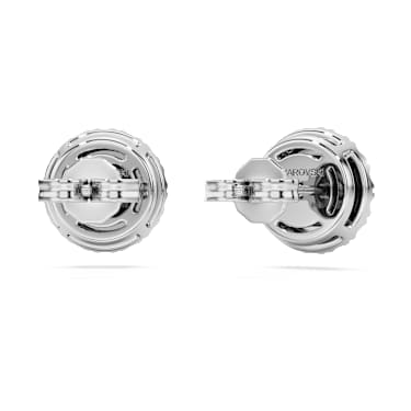 Eternity halo stud earrings, Lab-grown diamonds 2 ct tw, Round shape, 18K white gold - Swarovski, 5699185