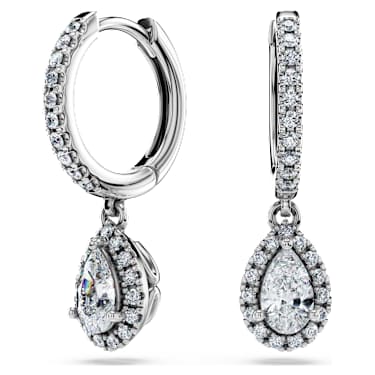 Orecchini pendenti Eternity, Diamanti creati in laboratorio 1,25 ct tw, Forma Pear, Oro bianco 18 K - Swarovski, 5699186