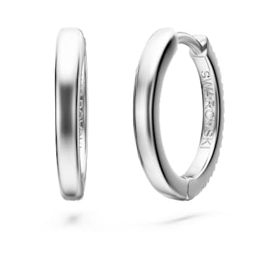 Eternity 大圈耳环, 总重 0.2 克拉培育钻石, 圆形, 中号, 18K 金（白色) - Swarovski, 5699555