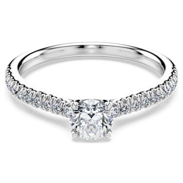 Prstan z enim kamnom Eternity, Laboratorijsko gojeni diamanti 0,7 ct tw, Okrogla oblika, 18-karatno belo zlato - Swarovski, 5699559