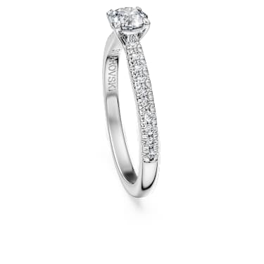Pierścionek typu solitaire Eternity, Diamenty laboratoryjne 0,7 karata, Kształt okrągły, 18K białe złoto - Swarovski, 5699562