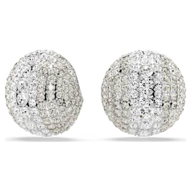 Boucles d'oreilles clip Sublima, Blanches, Métal rhodié - Swarovski, 5699563