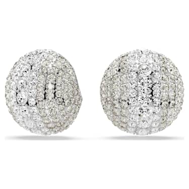 Boucles d'oreilles clip Sublima, Blanches, Métal rhodié - Swarovski, 5699563