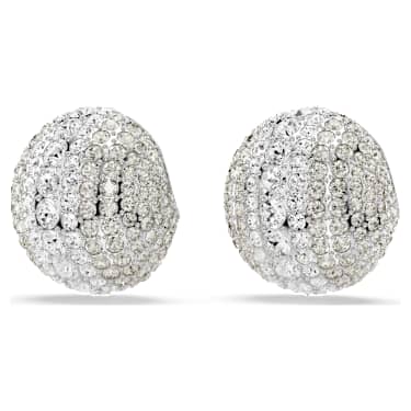Boucles d'oreilles clip Sublima, Blanches, Métal rhodié - Swarovski, 5699563