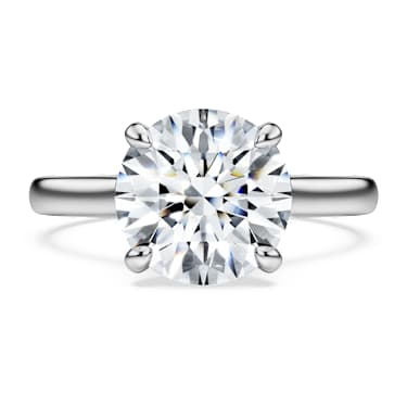 Eternity solitaire ring, Lab-grown diamonds 3 ct tw, Round shape, 18K white gold - Swarovski, 5699566