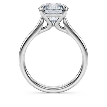 Eternity solitaire ring, Lab-grown diamonds 3 ct tw, Round shape, 18K white gold - Swarovski, 5699566