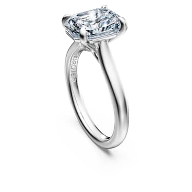 Eternity solitaire ring, Lab-grown diamonds 3 ct tw, Octagon shape, 18K white gold - Swarovski, 5699573