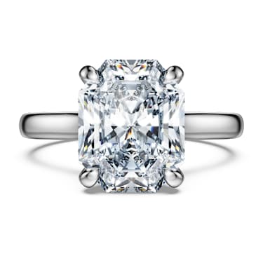 Eternity solitaire-ring, Laboratorium-diamanten 3 ct tw, Achthoekige vorm, 18K witgoud - Swarovski, 5699577