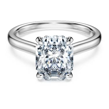 Bague solitaire Eternity, Diamants de synthèse 2 ct tw, Forme octogonale, Or blanc 18 carats - Swarovski, 5699580