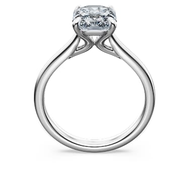 Eternity solitaire ring, Lab-grown diamonds 2 ct tw, Octagon shape, 18K white gold - Swarovski, 5699580