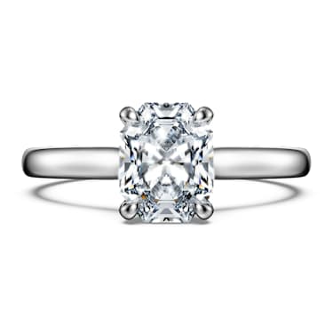 Eternity Solitärring, Im Labor gezüchtete Diamanten 1 ct tw, Achteckform, 18K Weißgold - Swarovski, 5699587