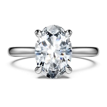 Eternity 单石戒指, 总重 2 克拉培育钻石, 椭圆形, 18K 金（白色) - Swarovski, 5699601