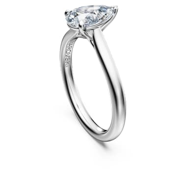 Eternity 單鑽戒指, 總重 1 克拉培育鑽石, 梨形切割, 18K 金（白色） - Swarovski, 5699612