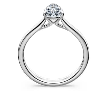 Eternity 單鑽戒指, 總重 1 克拉培育鑽石, 梨形切割, 18K 金（白色） - Swarovski, 5699612