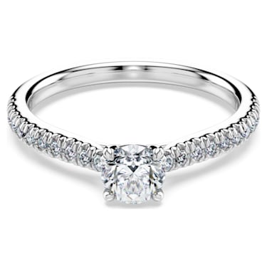 Eternity solitaire ring, Laboratory grown diamonds 0.7 ct tw, Round cut, 14K white gold - Swarovski, 5699777
