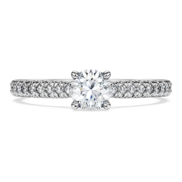 Eternity solitaire ring, Laboratory grown diamonds 0.7 ct tw, Round cut, 14K white gold - Swarovski, 5699777