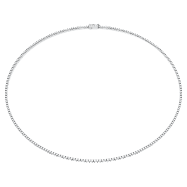 Eternity Tennis 項鏈, 總重 3 克拉培育鑽石, 圓形切割, 18K 金（白色） - Swarovski, 5699795