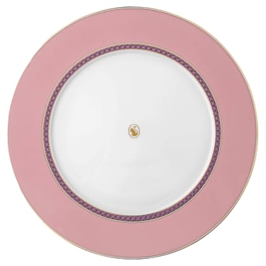 Plato llano Signum, Porcelana, Rosa - Swarovski, 5699987