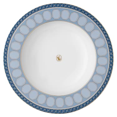 Signum soup plate, Porcelain, Blue - Swarovski, 5699989