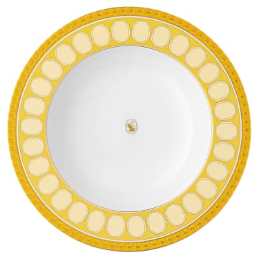 Globoki krožnik Signum, Porcelan, Rumen - Swarovski, 5699991