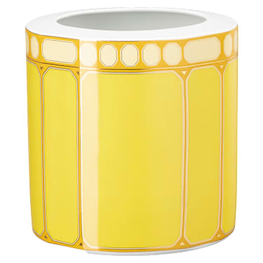 Signum vase, Porcelain, Wide, Yellow - Swarovski, 5699997