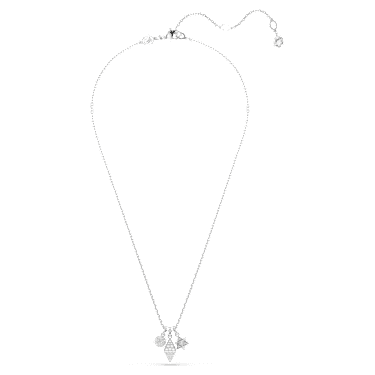 Dextera 鏈墜, 圓形切割, 球體和方塊, 白色, 鍍白金色 - Swarovski, 5700288