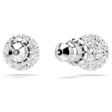Dextera Ohrstecker, Rundschliff, Weiß, Rhodiniert - Swarovski, 5700290