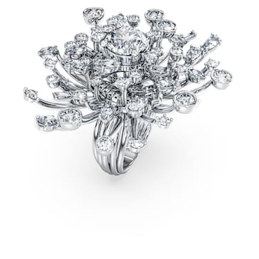 Galaxy ring, Lab-grown diamonds 9.5 ct tw, Mixed shapes, 18K white gold - Swarovski, 5700412