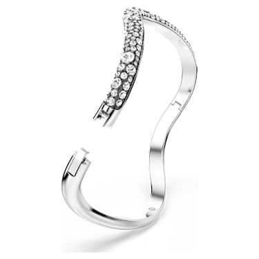 Bracelete Sublima, Lapidação redonda, Branca, Lacado a ródio - Swarovski, 5700921