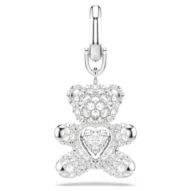 Charm Symbolica, Orso, Bianco, Placcato rodio - Swarovski, 5701277