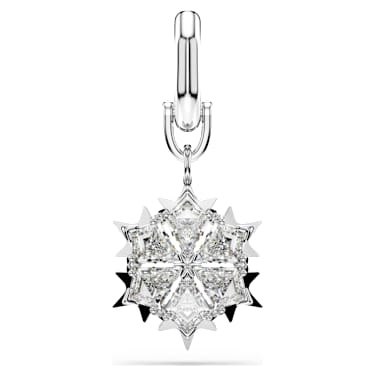Symbolica charm, Snowflake, White, Rhodium plated - Swarovski, 5701278
