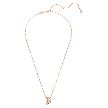 Hyperbola pendant, Mixed cuts, White, Rose gold-tone plated - Swarovski, 5701494