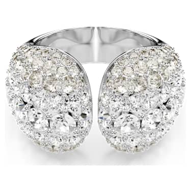 Sublima cocktail ring, Round cut, White, Rhodium plated - Swarovski, 5701574