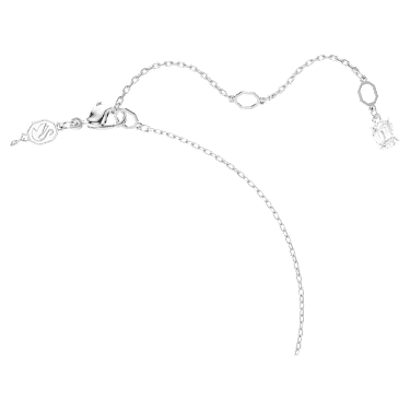 Stilla Attract pendant, Square cut, White, Rhodium plated - Swarovski, 5701903