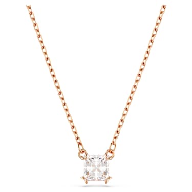 Pendentif Stilla Attract, Taille Carré, Blanc, Placage de ton or rosé - Swarovski, 5701904